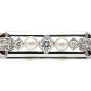 Гривна Art Deco от бяло злато 18k и брилянтно шлифовани диаманти 0,538 ct