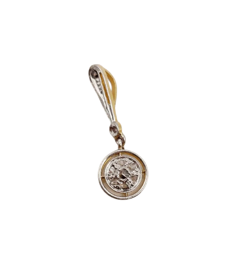 Висулка мишена Art Deco от 18K злато и Платина, диаманти с розова шлифовка