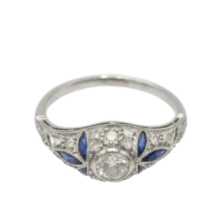Art Deco пръстен с диаманти, 1920-те години