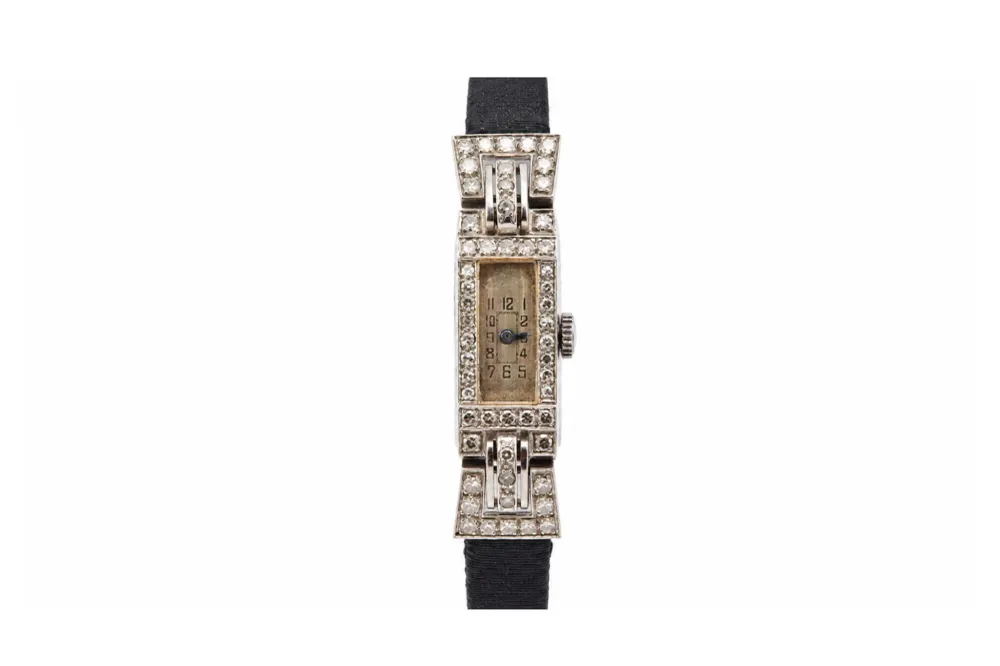 Часовник Art Deco 1920 в Платина и диаманти
