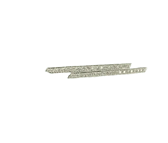 Шнола и висулка Art Deco злато и Платина инкрустирани с 2,60 карата