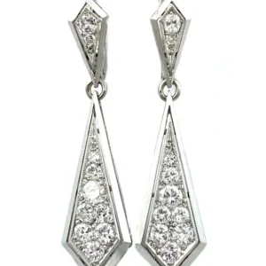 Обеци Art Deco Платина и диаманти