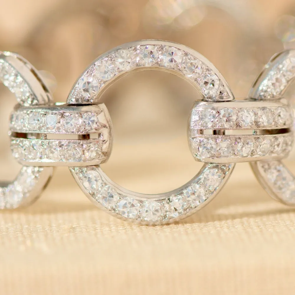 Art Deco - Гривна от Платина и диаманти 6,84 ct (228 диаманта)