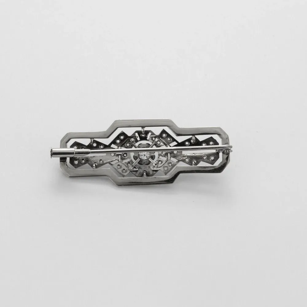 Малка брошка Art Deco злато Платина диаманти