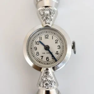 Бижутерски часовник Art Deco - Дамски часовник от Платина 950 и диаманти