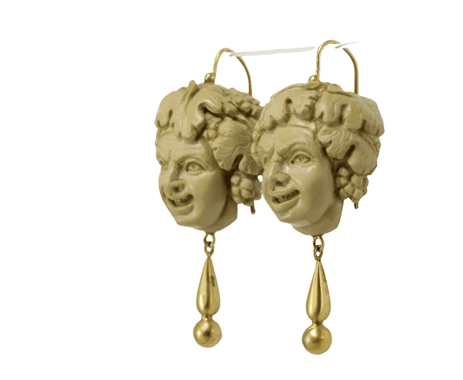 Обеци Bacchus Gold Lava Cameo