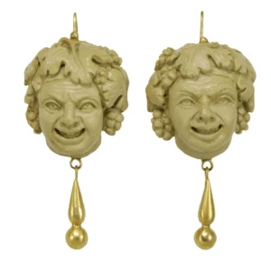 Обеци Bacchus Gold Lava Cameo