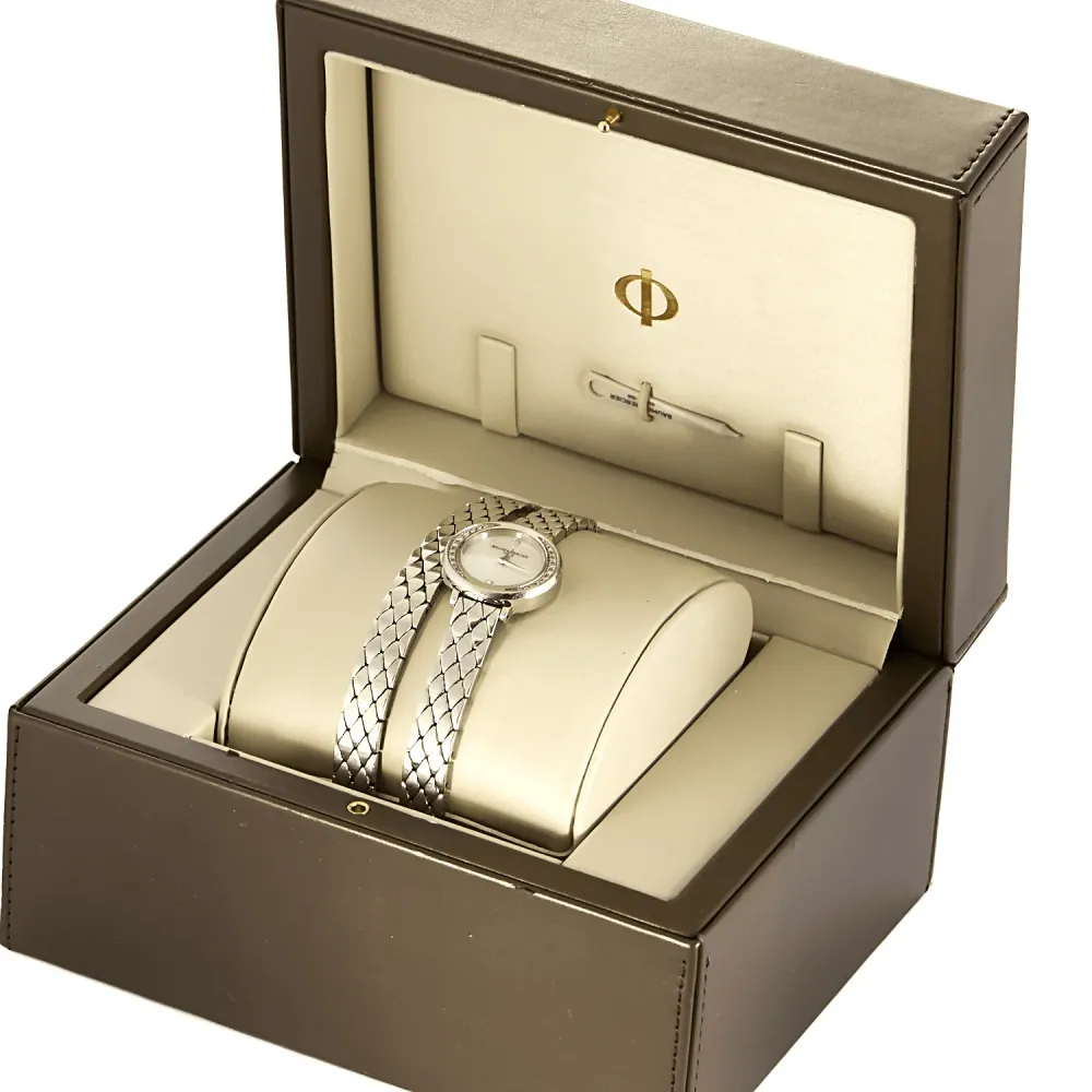 BAUME & MERCIER - Petite Promesse - Часовник от стомана с кръгъл корпус, кварцов механизъм и диаманти