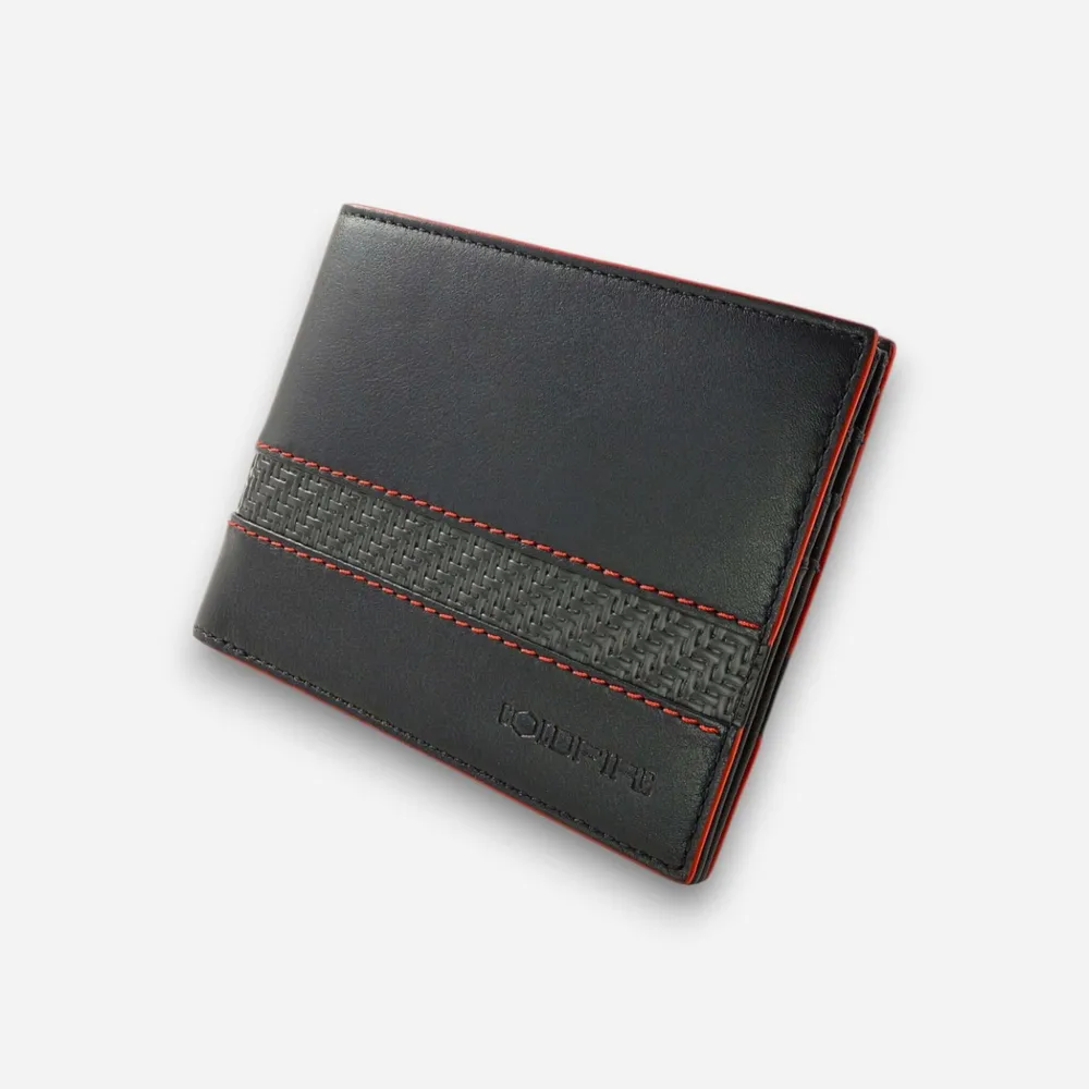 BladeX Slim – Тънък мъжки Портфейл, RFID (Red Edge)