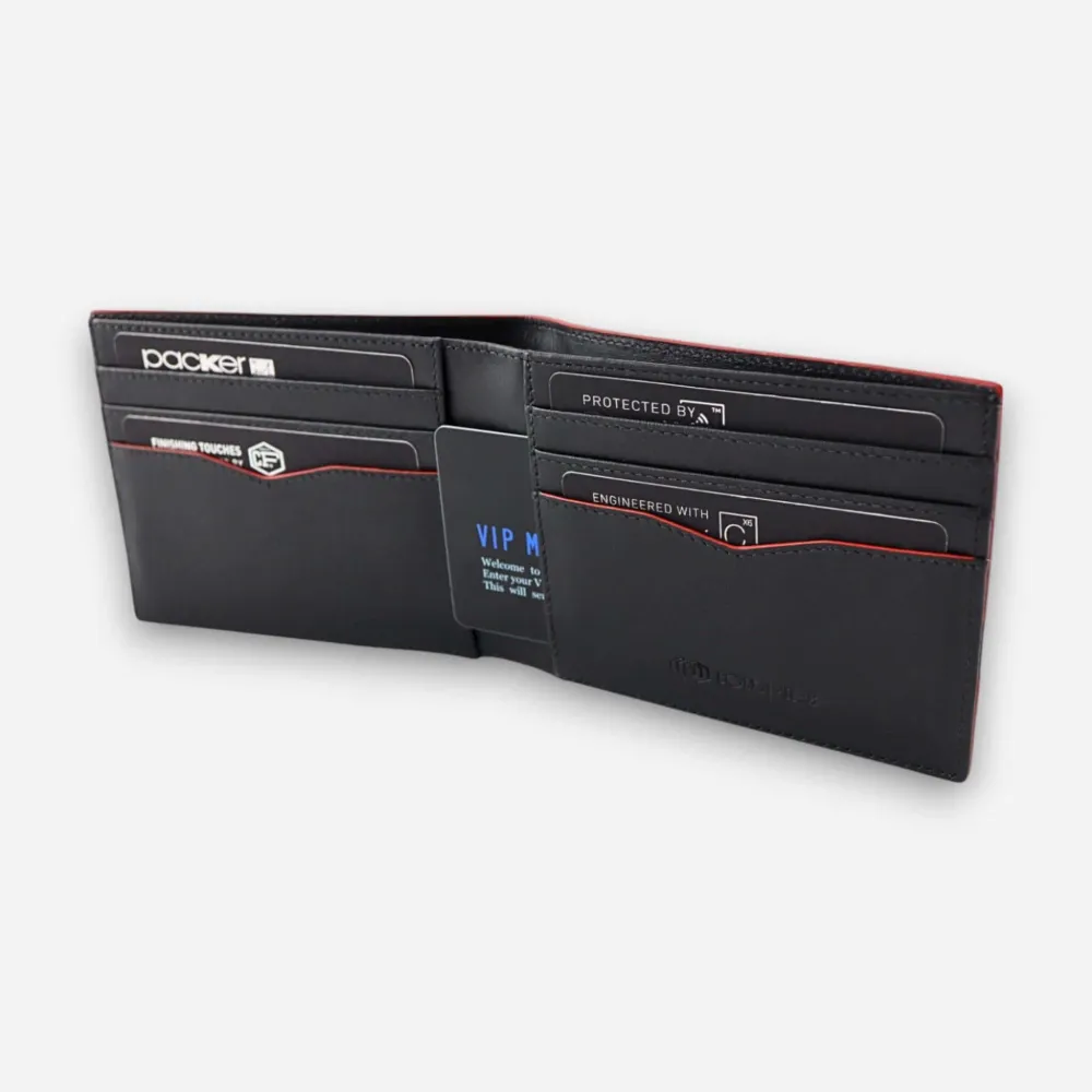 BladeX Slim – Тънък мъжки Портфейл, RFID (Red Edge)