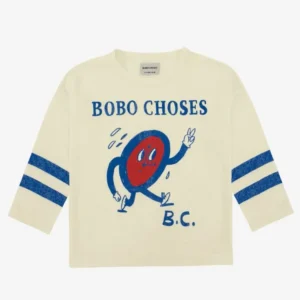 Детска памучна блуза Bobo Choses, бяла с щампа