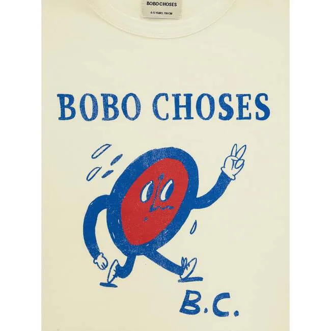 Детска памучна блуза Bobo Choses, бяла с щампа