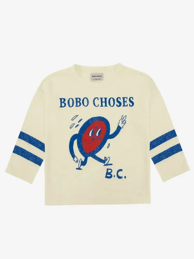 Детска памучна блуза Bobo Choses, бяла с щампа