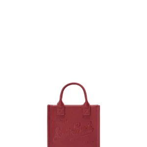 Bordeaux hammered leather Mini Vanity Bag detachable shoulder strap