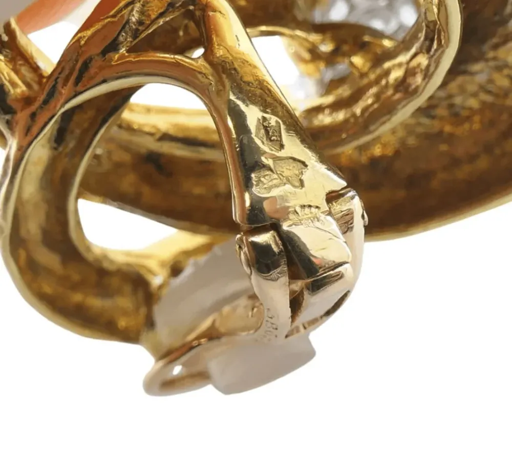 Boucheron - Обеци с клипс Жълто злато, Платина и диаманти