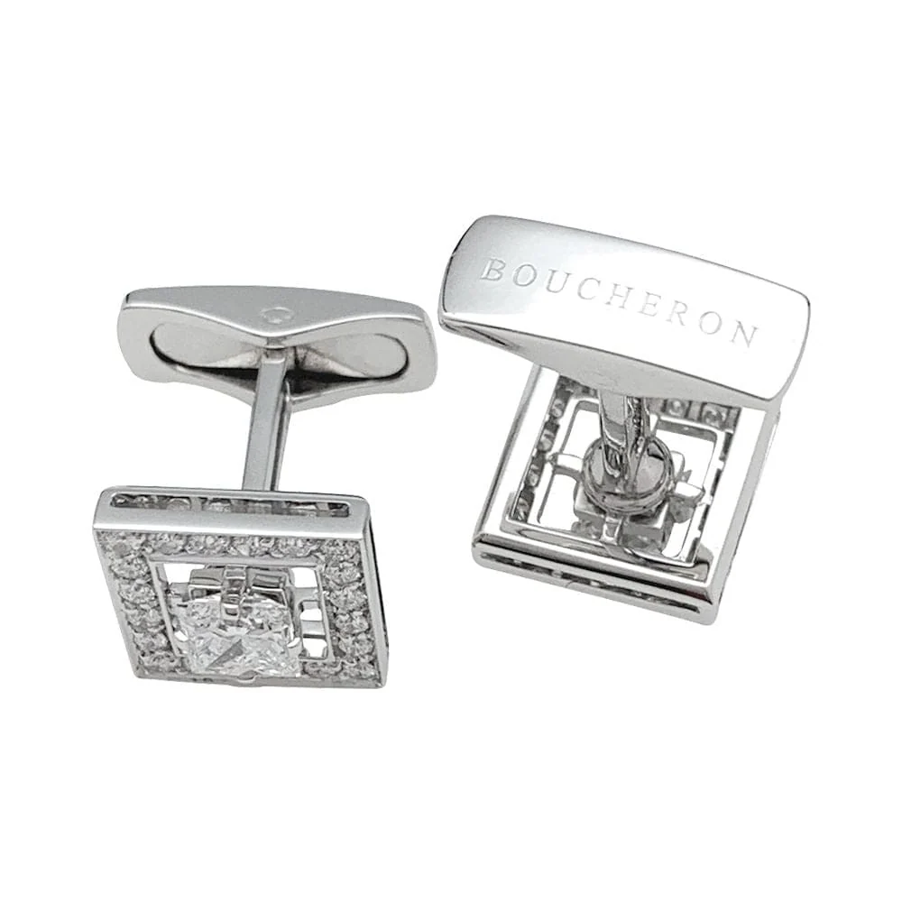 Ръкавели Boucheron, "Ava“, бяло злато и диаманти.