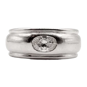 Boucheron - Пръстен Axelle с издута форма от 18-каратово бяло злато и овален диамант 0,40 карата