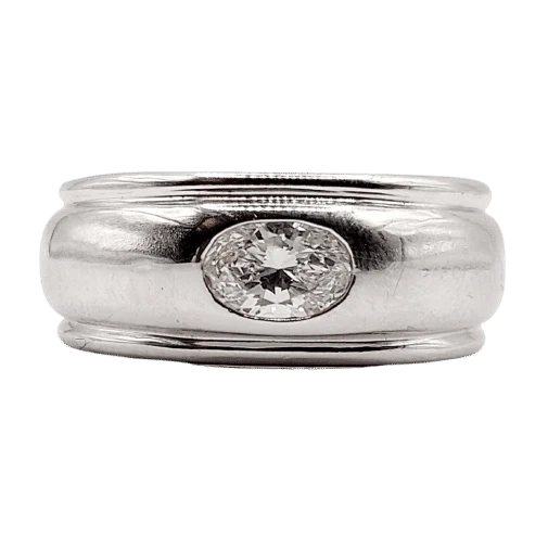 Boucheron - Пръстен Axelle с издута форма от 18-каратово бяло злато и овален диамант 0,40 карата