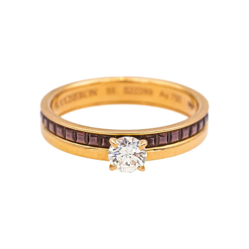 Boucheron Пръстен Солитер Quatre Розово злато, Жълто злато Диамант