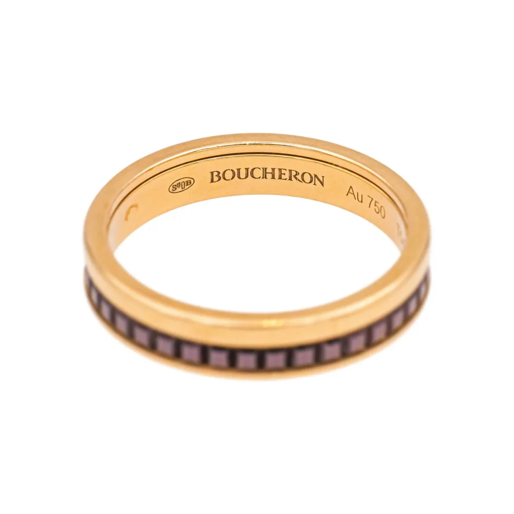 Boucheron Пръстен Сватбена халка Quatre Розово злато, Керамика