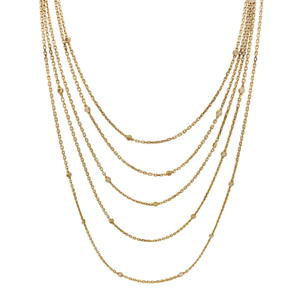 Колие Boucheron, "Quatre Radiant“, в жълто злато и диаманти.