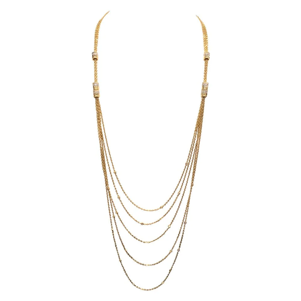Колие Boucheron, "Quatre Radiant“, в жълто злато и диаманти.