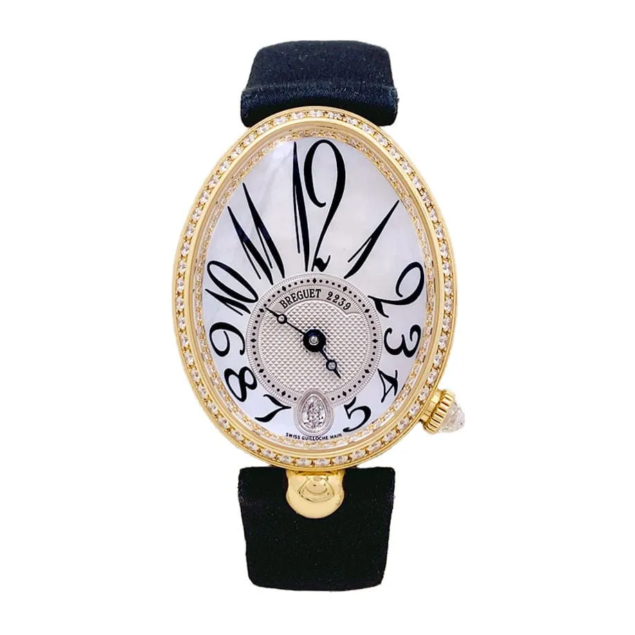 Часовник Breguet "Reine de Naples" в розово злато, диаманти, седеф, сатен.