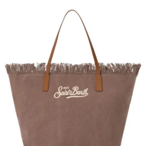 Brown Canvas City Shopper Bag Fringes