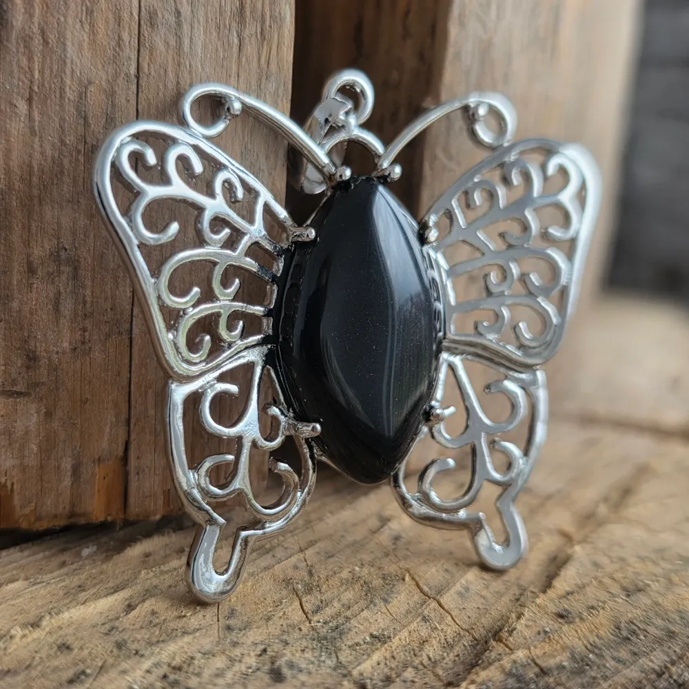Огърлица с обсидиан | Butterfly МОДЕЛ 2