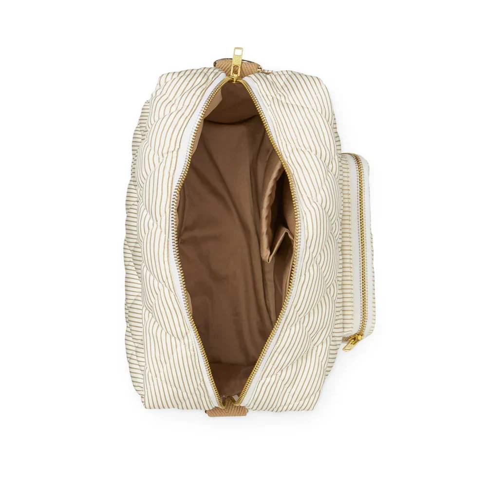 Cam Cam Copenhagen Малка чанта за преповиване с каишка за детска количка Classic Stripes Camel