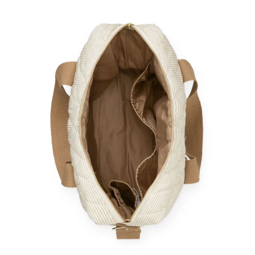 Cam Cam Copenhagen Чанта за новородено с каишки за количка Classic Stripes Camel
