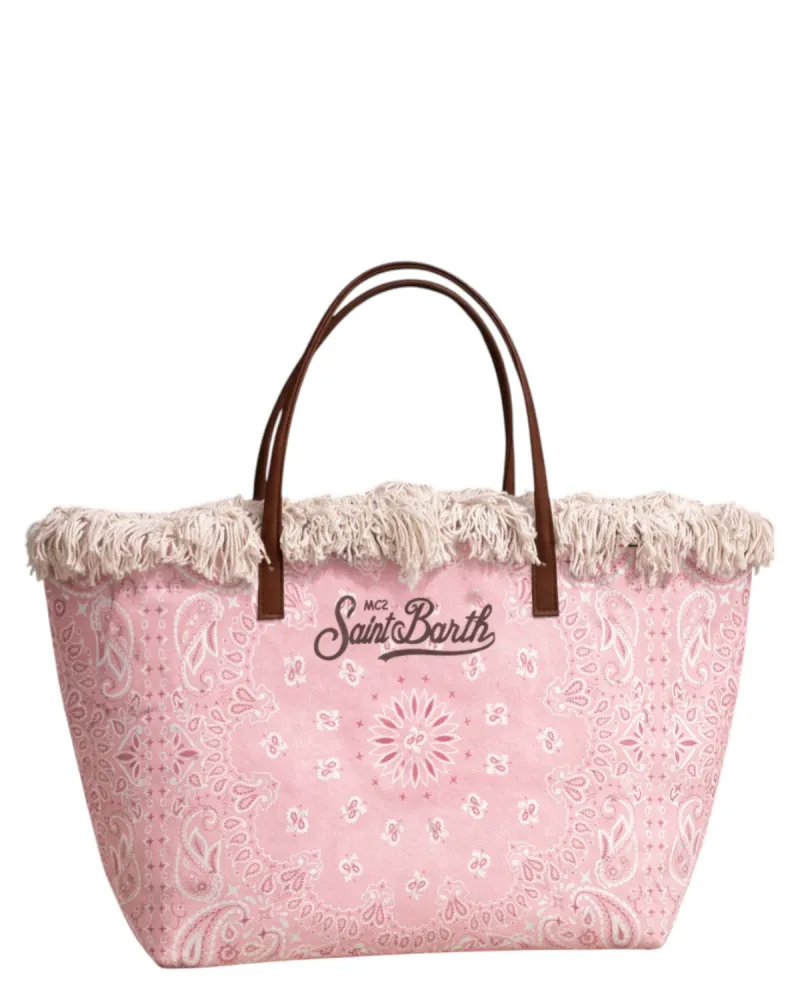 Canvas Shopper City Bag Fringes