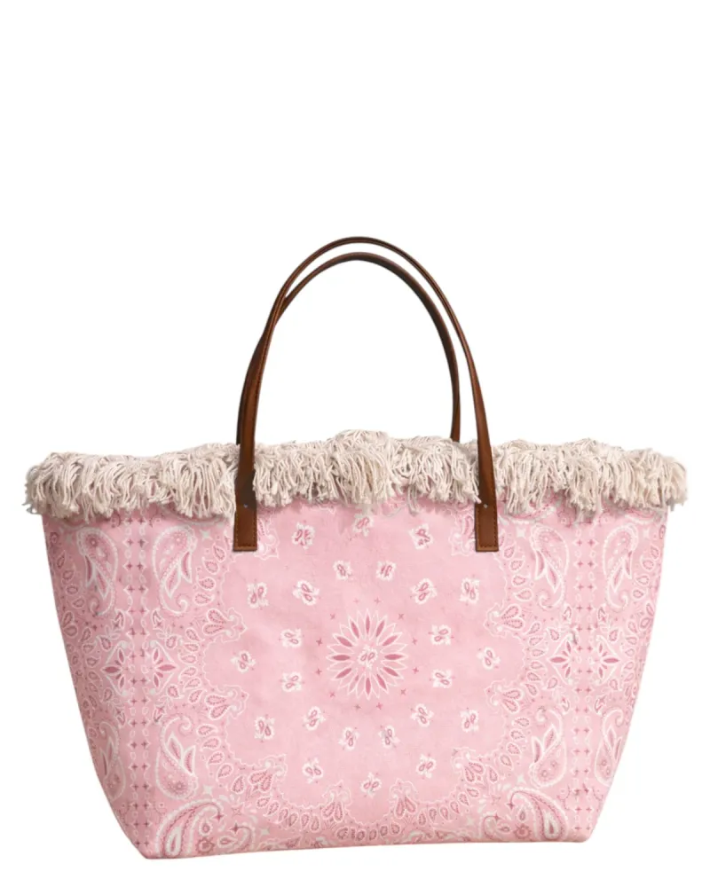 Canvas Shopper City Bag Fringes