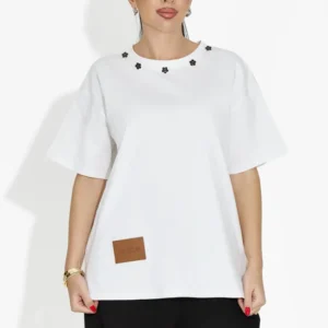 Casual бяла дамска тениска Arilea Bogas