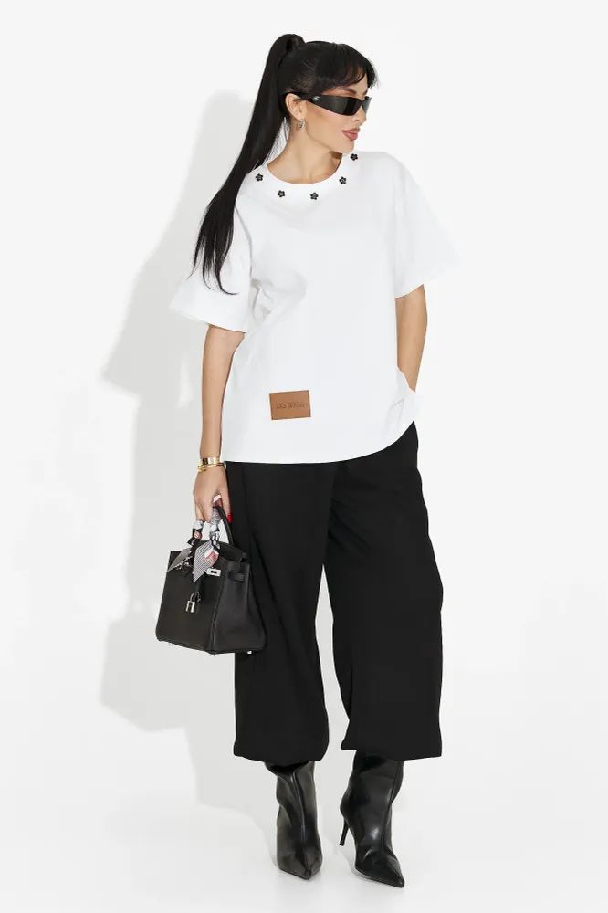 Casual бяла дамска тениска Arilea Bogas