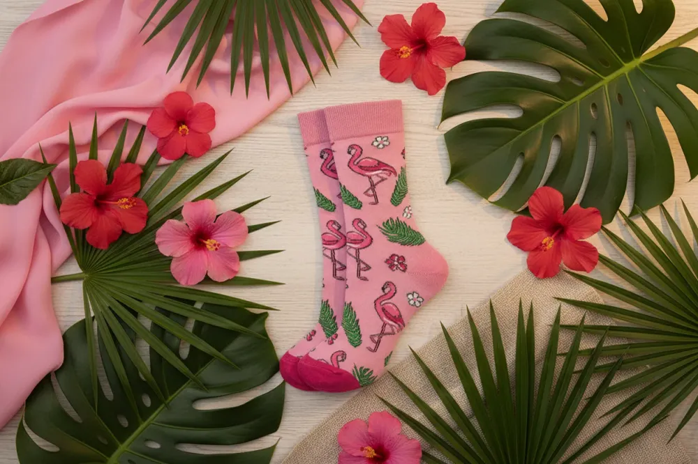 Chaussettes Flamants Roses