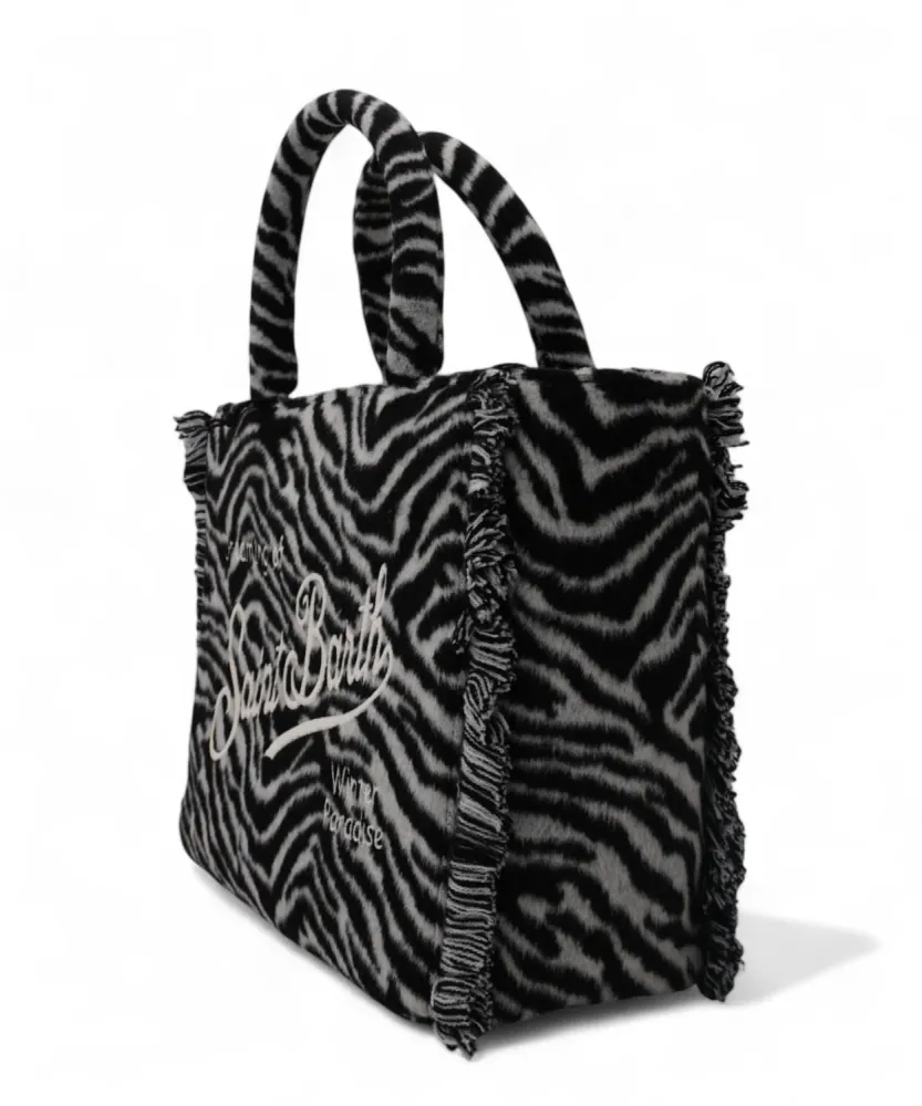 Colette Striped Felt – wool blend handbag shoulder strap