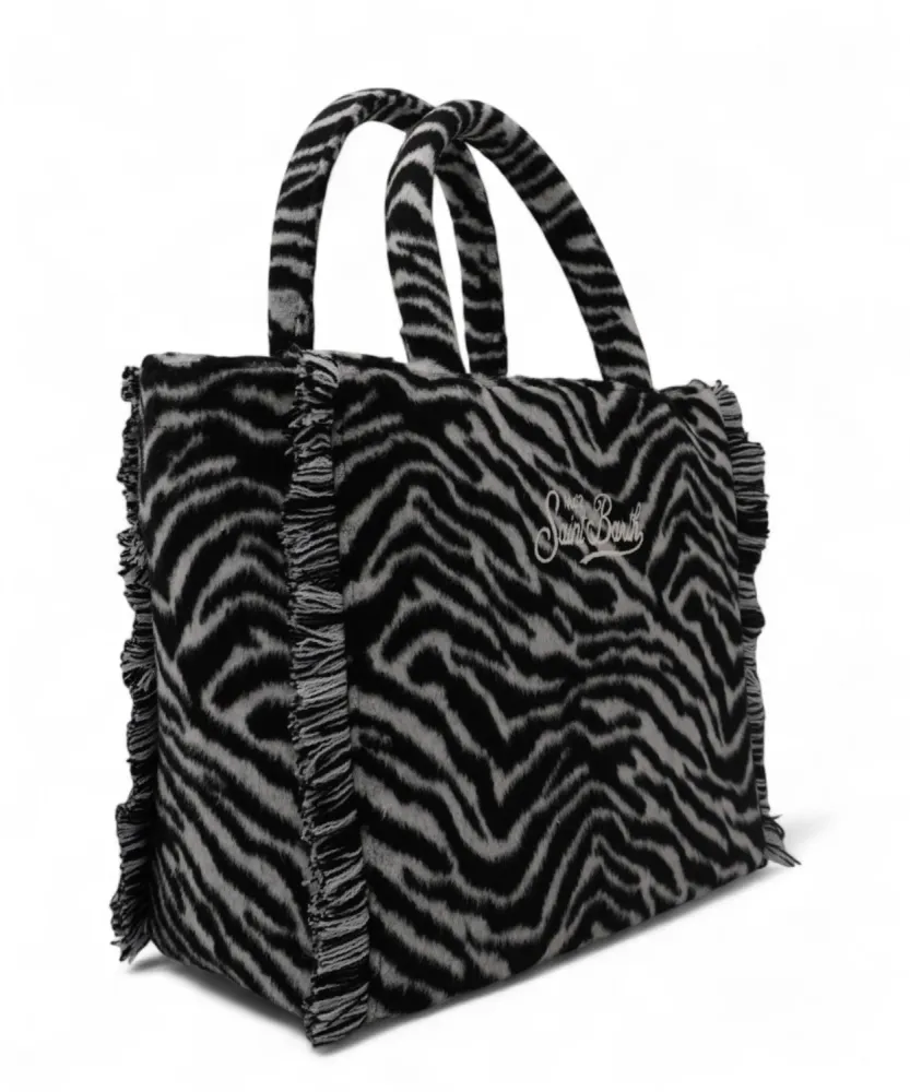 Colette Striped Felt – wool blend handbag shoulder strap