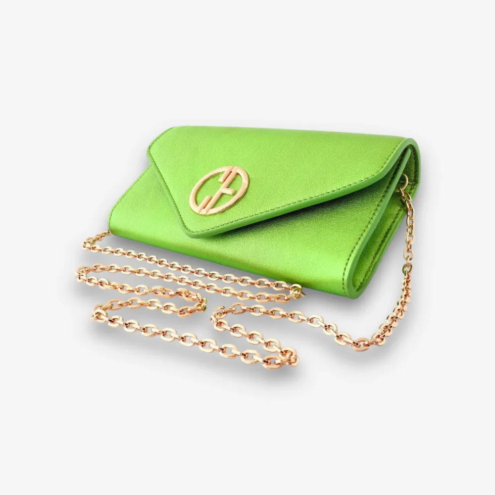 Малка дамска чанта - crossbody - естествена кожа - Auriga Fresh Green | COLDFIRE