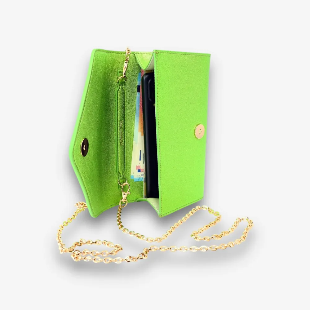 Малка дамска чанта - crossbody - естествена кожа - Auriga Fresh Green | COLDFIRE