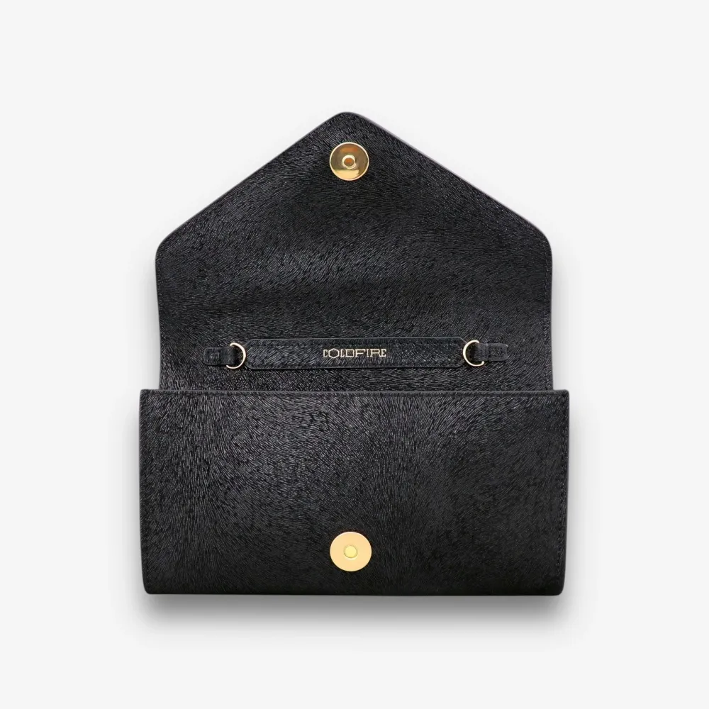 Малка дамска чанта - crossbody - Black Pony кожа - Gold | COLDFIRE