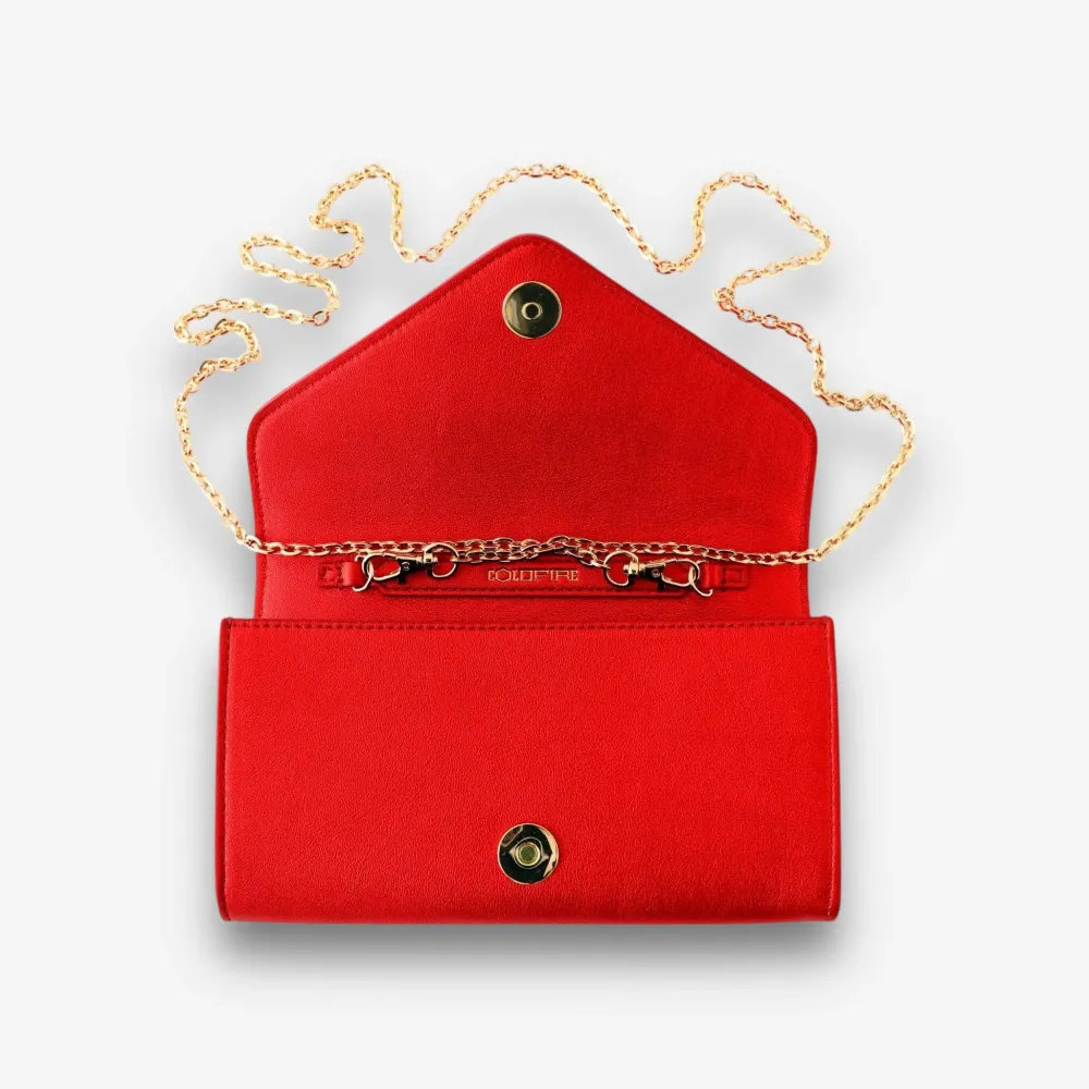 Малка дамска чанта - crossbody - естествена кожа - Egeria Red | COLDFIRE