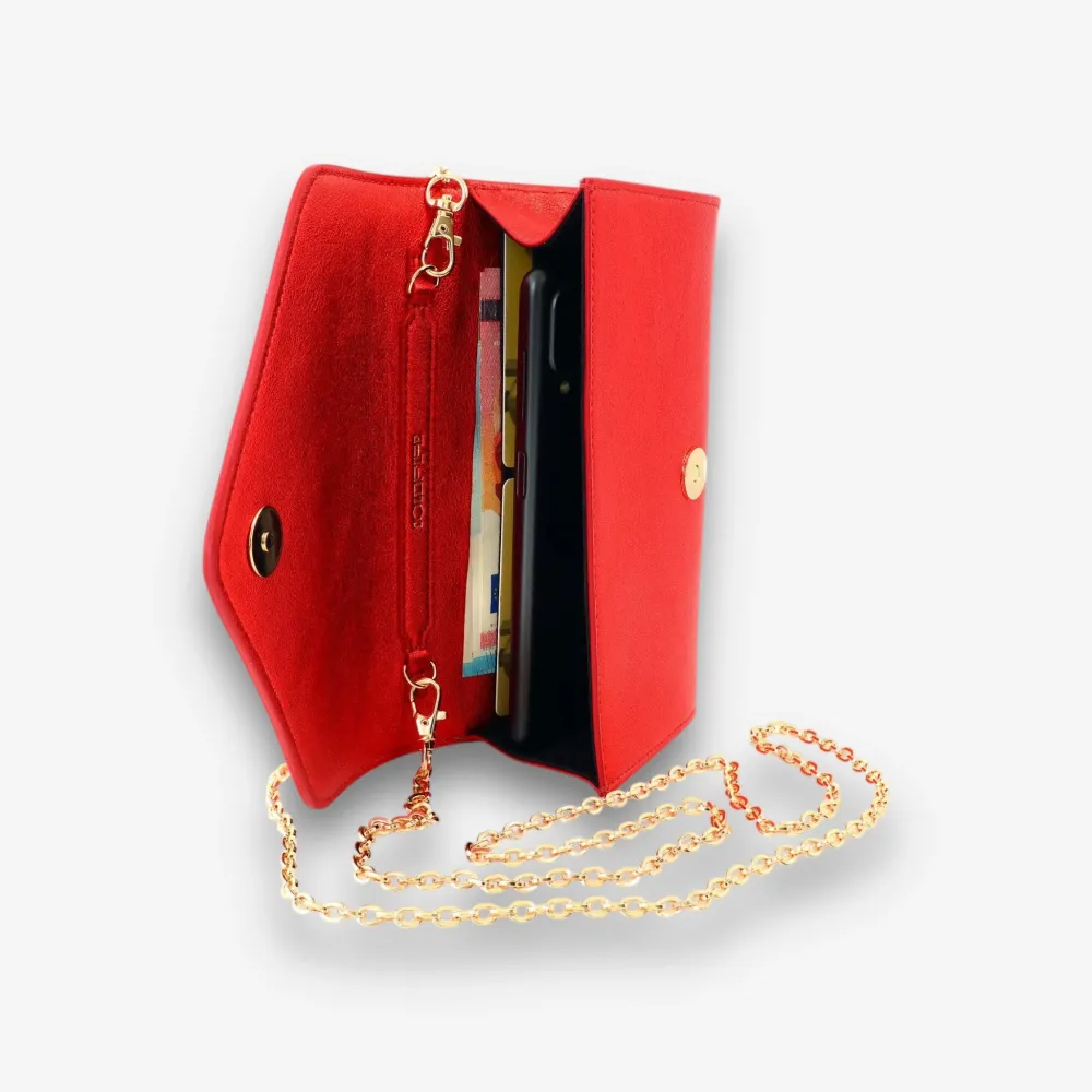 Малка дамска чанта - crossbody - естествена кожа - Egeria Red | COLDFIRE