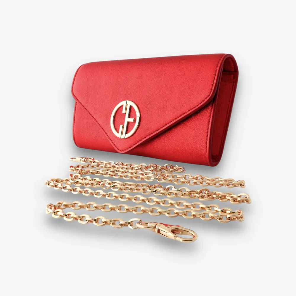 Малка дамска чанта - crossbody - естествена кожа - Egeria Red | COLDFIRE