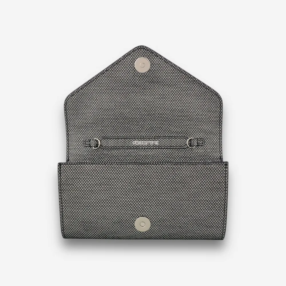 Малка дамска чанта - crossbody - кожа Graphite - Silver | COLDFIRE