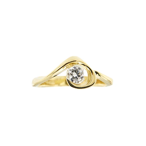 Damiani - Пръстен Солитер от 18-каратово жълто злато с диамант 0,24 ct