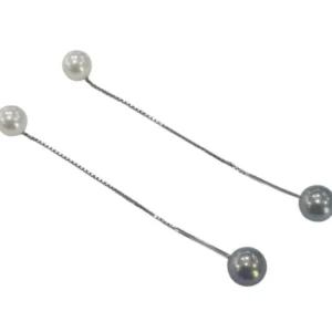 Damiani - Обици с черни и бели култивирани перли от 18-каратово бяло злато