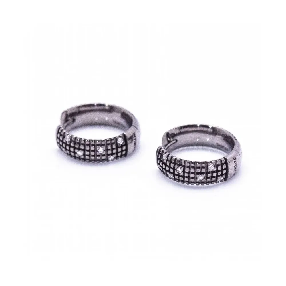 Damiani - Клипси обеци от бяло родирано злато с черно покритие и диаманти