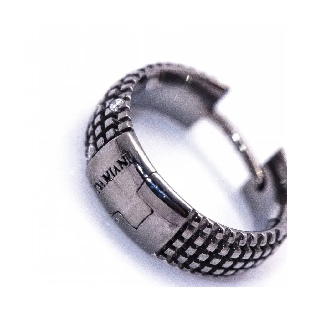Damiani - Клипси обеци от бяло родирано злато с черно покритие и диаманти