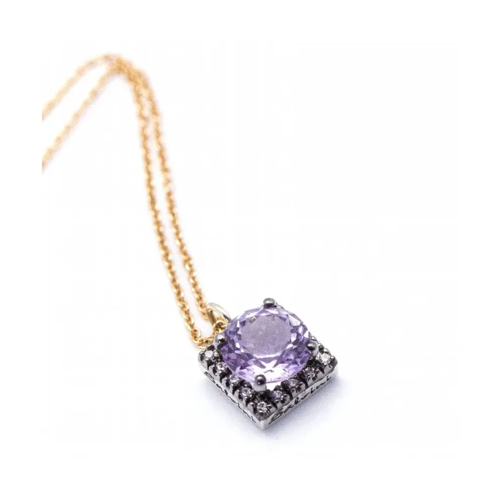 Damiani - Колие от двуцветно 18-каратово злато с аметист и диаманти